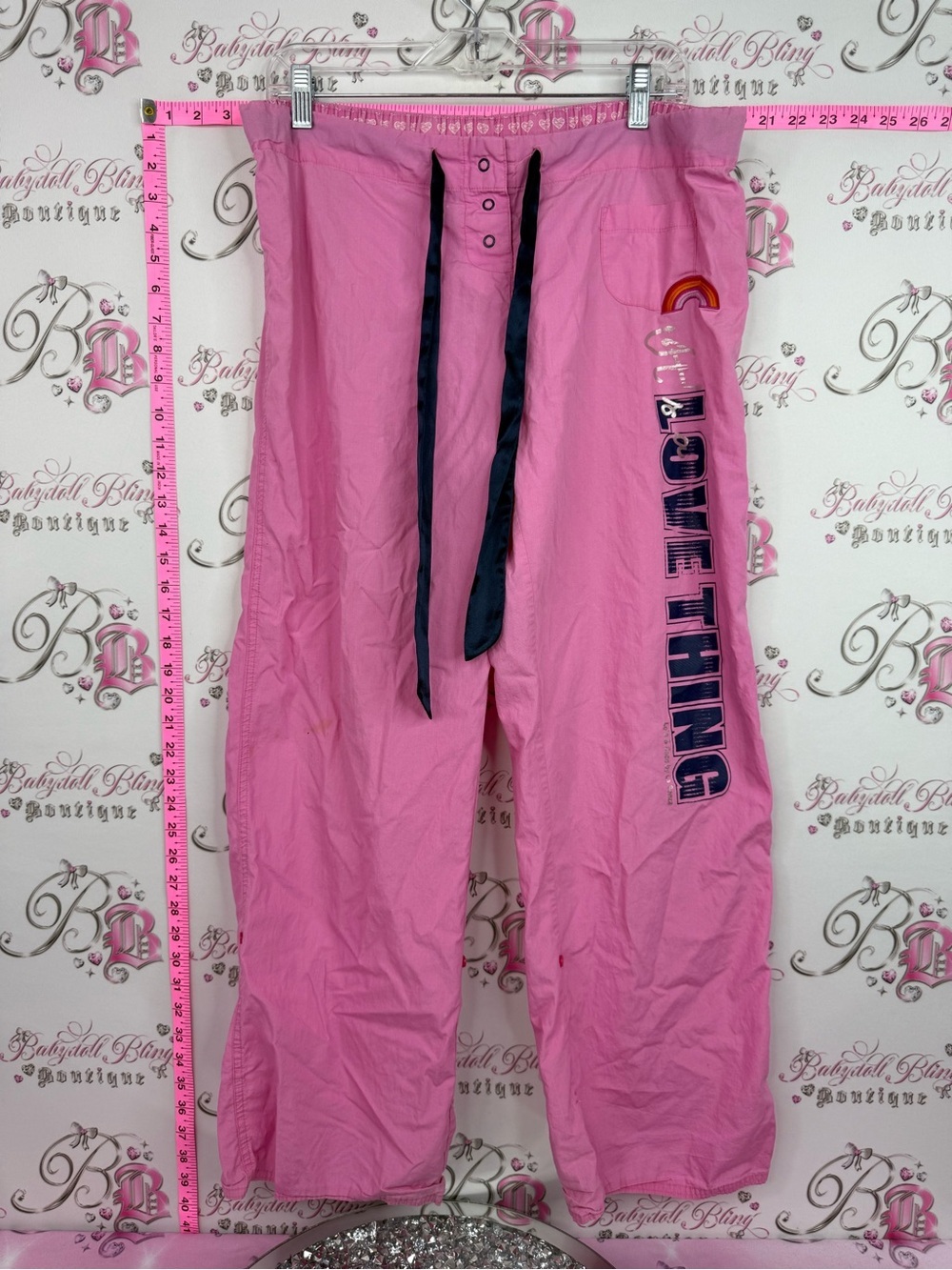 La SENZA Lola & coco Y2K Pink pants with Navy Drawstring & Graphic